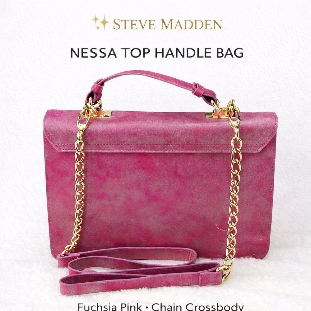 Steve Madden Nessa Pink Fuchsia Top Handle Crossbody Handbag - Picture 2 of 9